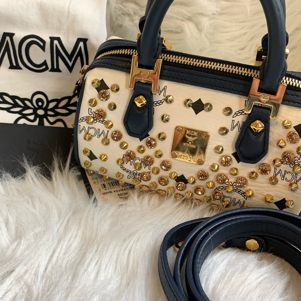 RARE MCM Swarovzki 2 way boston - Nano